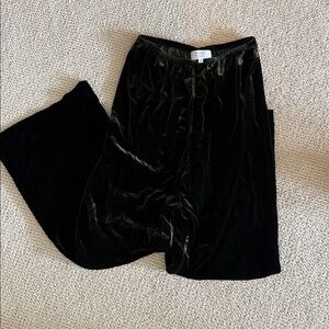 La Ligne Velvet Colby Pants dark green size medium EUC